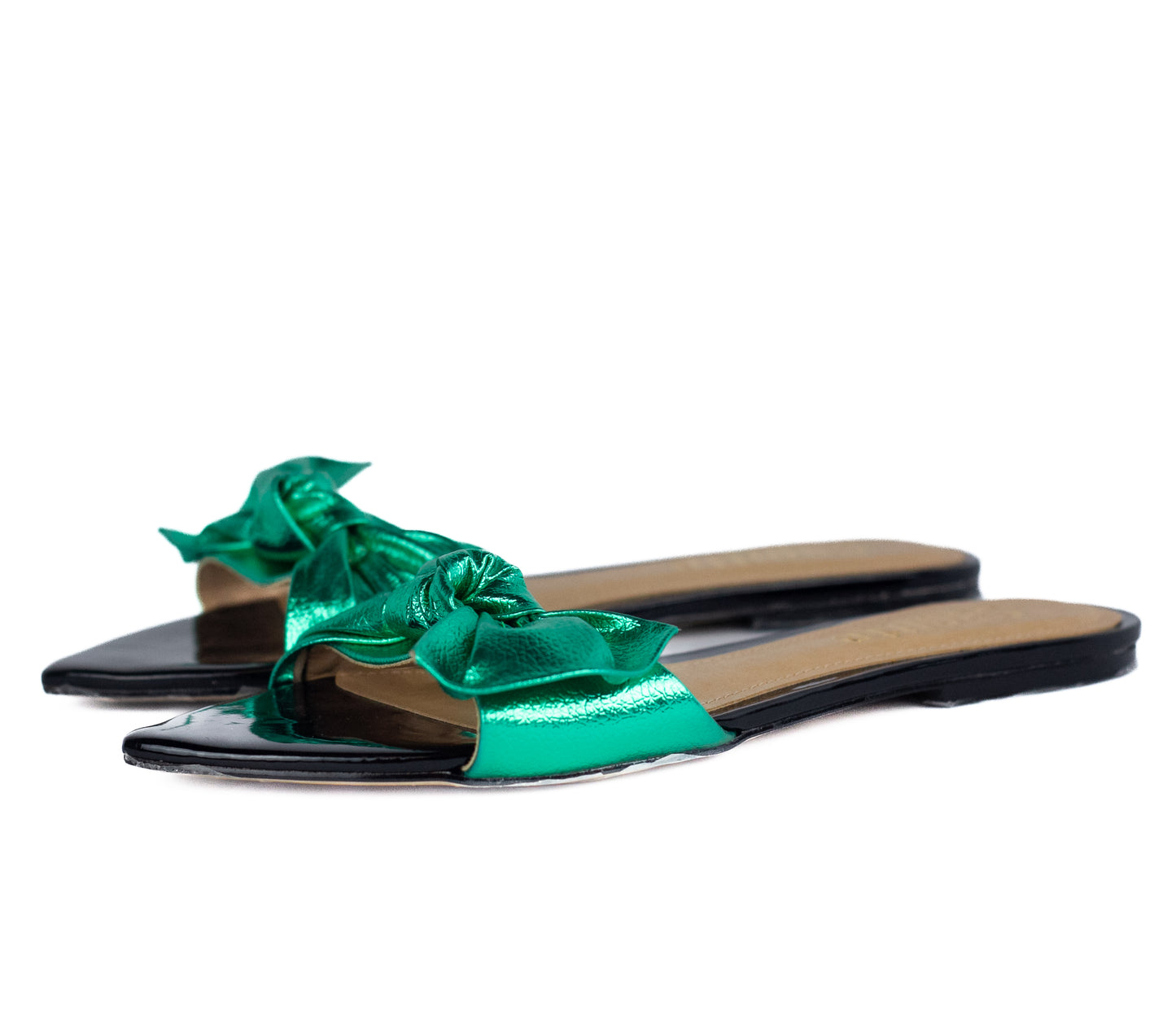 Anne Flat Sandal Metalic Green