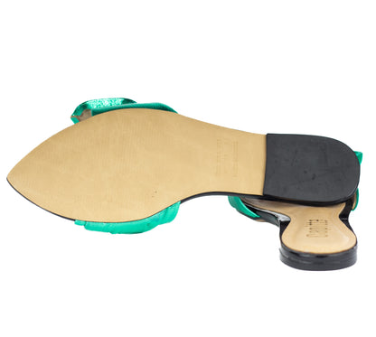 Anne Flat Sandal Metalic Green