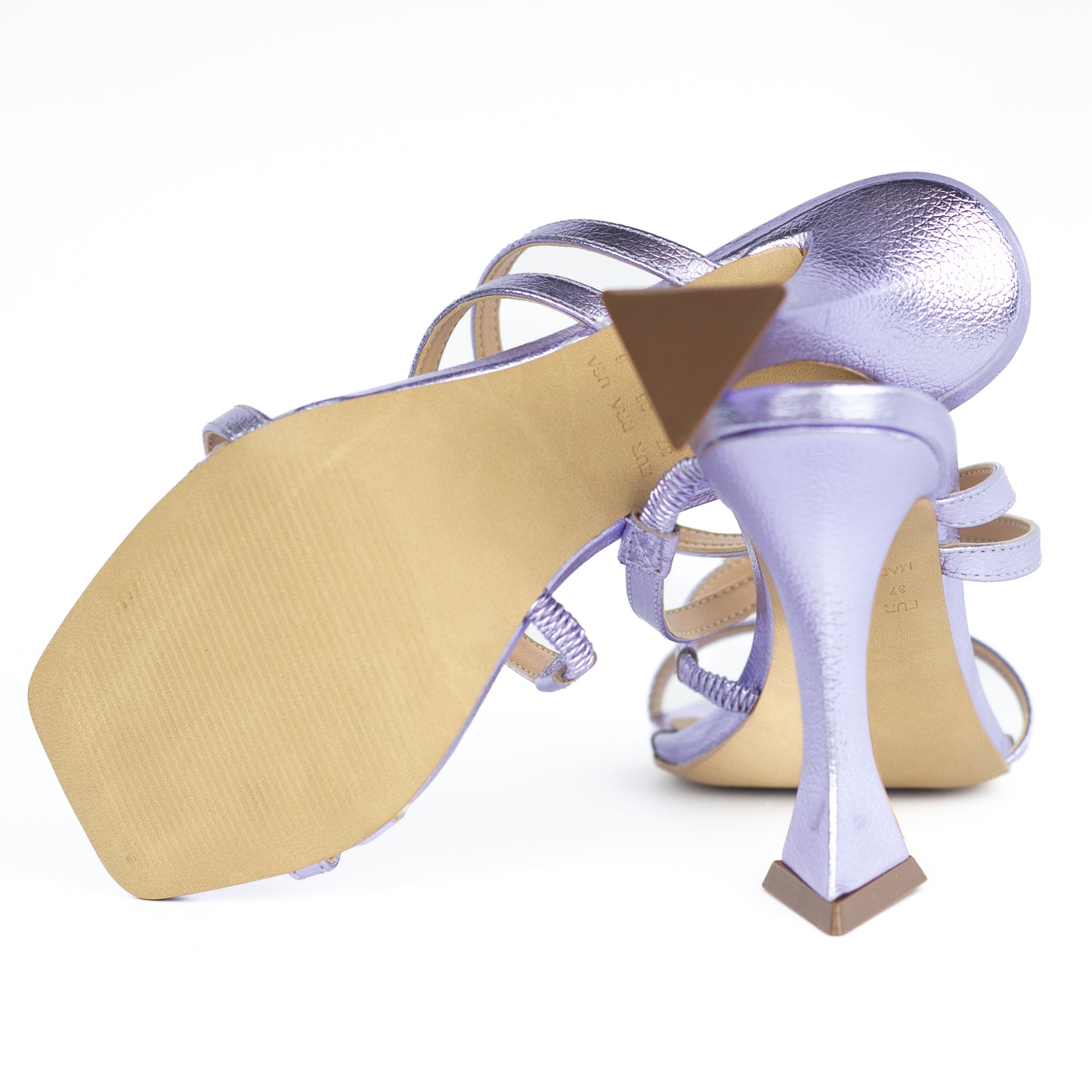 Chloe Sandal Metallic Lilac Triangle Heel