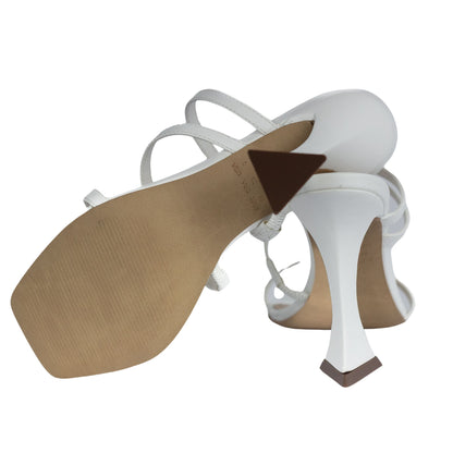 Chloe Sandal White Triangle Heel