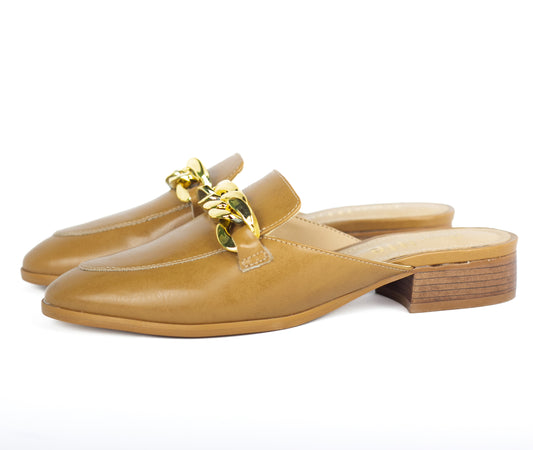 Sarah Mule Loafer Flat Pecan