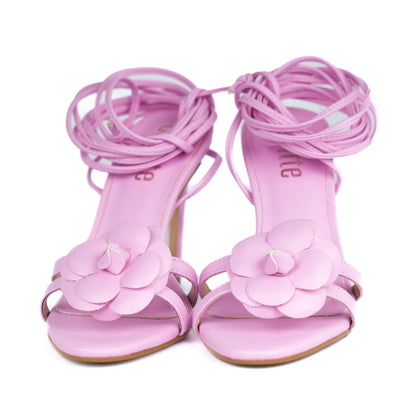 Rose Heel Sandal Flower Blush