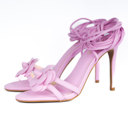 Rose Heel Sandal Flower Blush