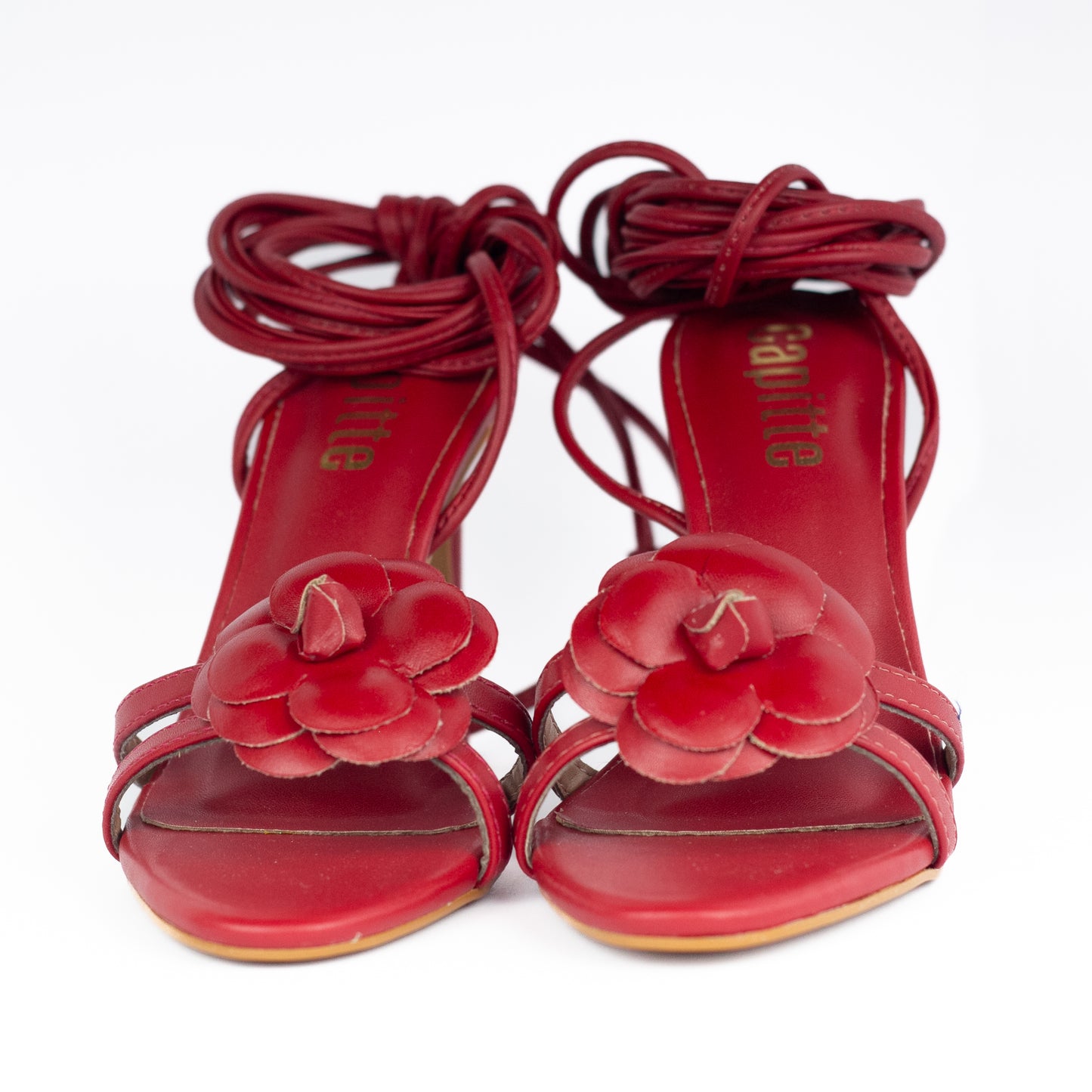 Rose Heel Sandal Flower Red